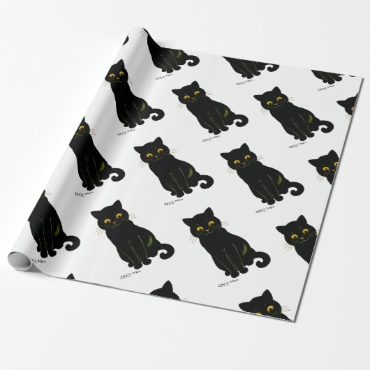 Schwarze Katze, Louis Wain Geschenkpapier (Ungerollt)