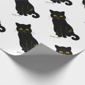 Schwarze Katze, Louis Wain Geschenkpapier (Ecke)