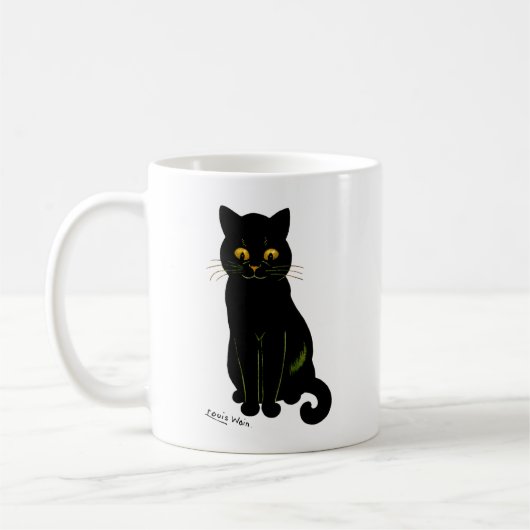 Schwarze Katze, Louis Wain Kaffeetasse (Links)