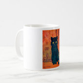 Schwarze Katze, Louis Wain Kaffeetasse (Vorderseite Links)