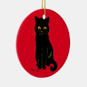 Schwarze Katze, Louis Wain Keramik Ornament (Rechts)