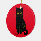 Schwarze Katze, Louis Wain Keramik Ornament (Links)
