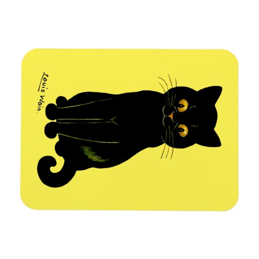 Schwarze Katze, Louis Wain Magnet (Horizontal)