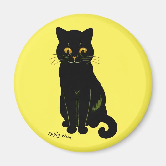 Schwarze Katze, Louis Wain Magnet (Vorne)