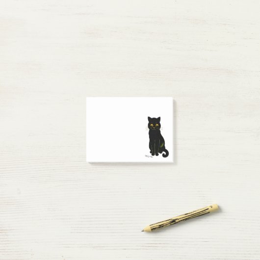 Schwarze Katze, Louis Wain Post-it Klebezettel (Auf Schreibtisch)
