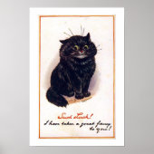 Schwarze Katze, Louis Wain Poster (Vorne)