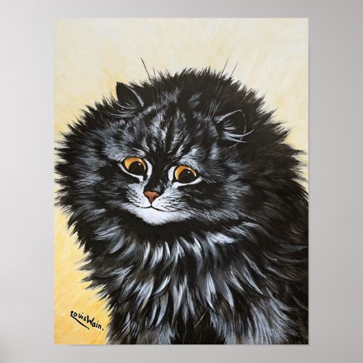 Schwarze Katze, Louis Wain Poster (Vorne)