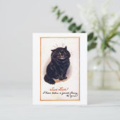 Schwarze Katze, Louis Wain Postkarte (Stehend Vorderseite)