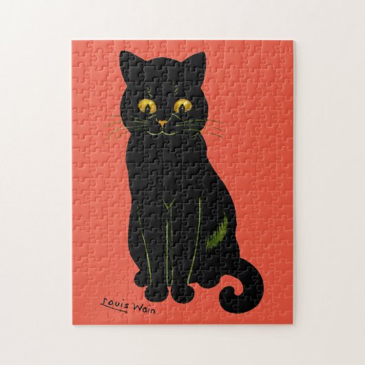 Schwarze Katze, Louis Wain Puzzle (Vertikal)