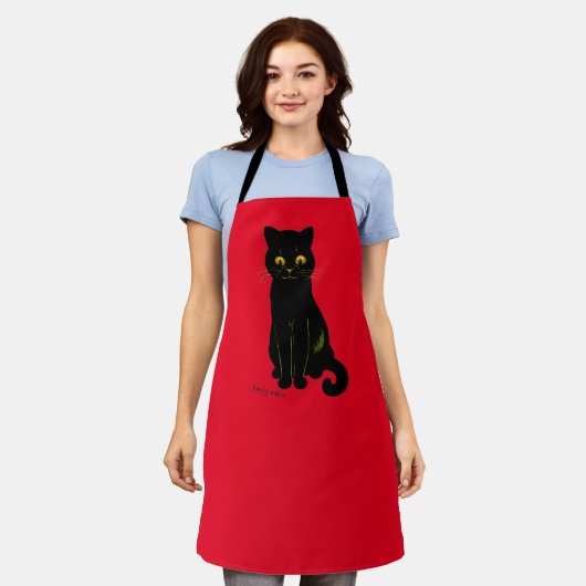 Schwarze Katze, Louis Wain Schürze (Getragen)