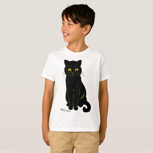 Schwarze Katze, Louis Wain T-Shirt (Vorne ganz)