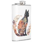 Schwarze Katze Lover Kostüme Flora Blume Beängstig Flachmann (Rechts)