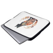 Schwarze Katze Lover Kostüme Flora Blume Beängstig Laptopschutzhülle (Vorne Knopf)