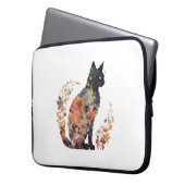 Schwarze Katze Lover Kostüme Flora Blume Beängstig Laptopschutzhülle (Vorderseite Links)