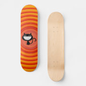 Schwarze Katze lustig lächelnd Skateboards (Vorderseite)