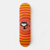 Schwarze Katze lustig lächelnd Skateboards (Vorderseite)