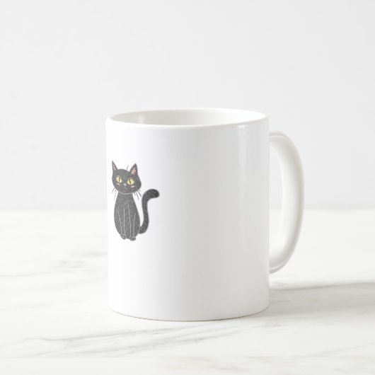 Schwarze Katze Magie - Niedliche und spöttische Ha Kaffeetasse (VorderseiteRechts)