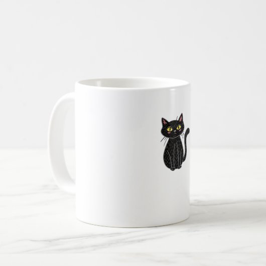 Schwarze Katze Magie - Niedliche und spöttische Ha Kaffeetasse (Vorderseite Links)