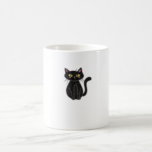 Schwarze Katze Magie - Niedliche und spöttische Ha Kaffeetasse (Mittel)