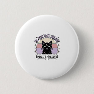 Schwarze Katze Magische Katze Schwarze Katze Vinta Button