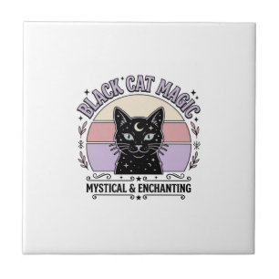 Schwarze Katze Magische Katze Schwarze Katze Vinta Fliese