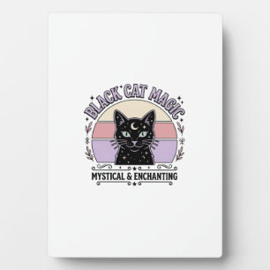Schwarze Katze Magische Katze Schwarze Katze Vinta Fotoplatte
