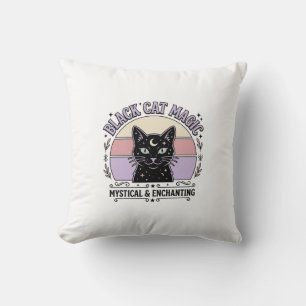 Schwarze Katze Magische Katze Schwarze Katze Vinta Kissen
