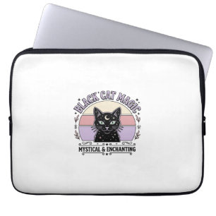 Schwarze Katze Magische Katze Schwarze Katze Vinta Laptopschutzhülle
