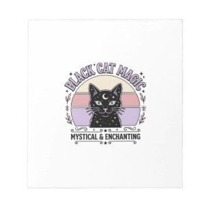 Schwarze Katze Magische Katze Schwarze Katze Vinta Notizblock