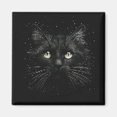 Schwarze Katze Magnet (Vorne)