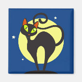 Schwarze Katze Magnet (Vorne)