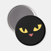 Schwarze Katze Magnet (Vorderseite/Rückseite)