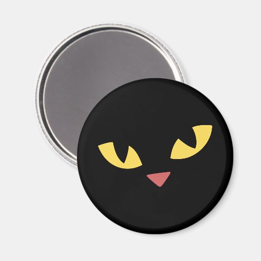 Schwarze Katze Magnet (Vorderseite/Rückseite)