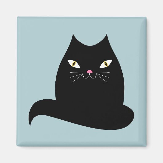 Schwarze Katze Magnet (Vorne)