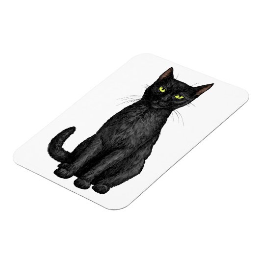 Schwarze Katze Magnet (Linke Seite)