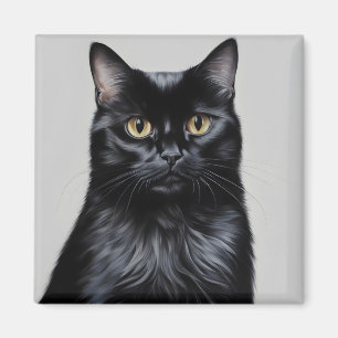 Schwarze Katze Magnet