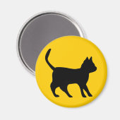 Schwarze Katze Magnet (Vorderseite/Rückseite)