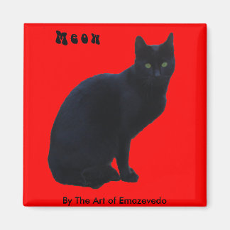 Schwarze Katze Magnet