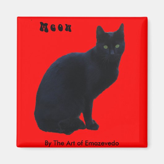 Schwarze Katze Magnet (Vorne)