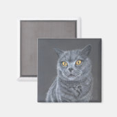Schwarze Katze Magnet (Vorderseite/Rückseite)