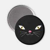 Schwarze Katze Magnet (Vorderseite/Rückseite)