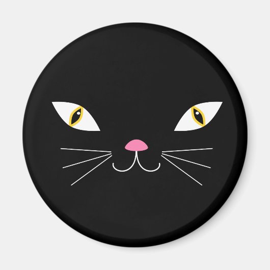 Schwarze Katze Magnet (Vorne)