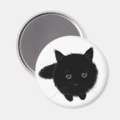 Schwarze Katze Magnet (Vorderseite/Rückseite)