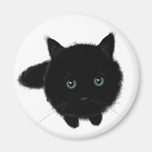 Schwarze Katze Magnet (Vorne)
