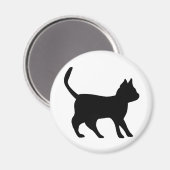 Schwarze Katze Magnet (Vorderseite/Rückseite)