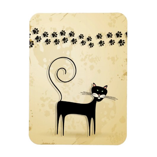 Schwarze Katze Magnet (Vertikal)