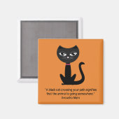 Schwarze Katze Magnet (Vorderseite/Rückseite)