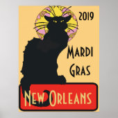 Schwarze Katze, Mardi Gras, Text bearbeiten Poster (Vorne)