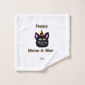 Schwarze Katze Meow-A Weekend Badetuch Set (Waschlappen)