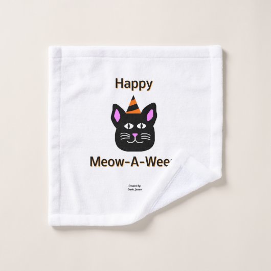Schwarze Katze Meow-A Weekend Badetuch Set (Waschlappen)